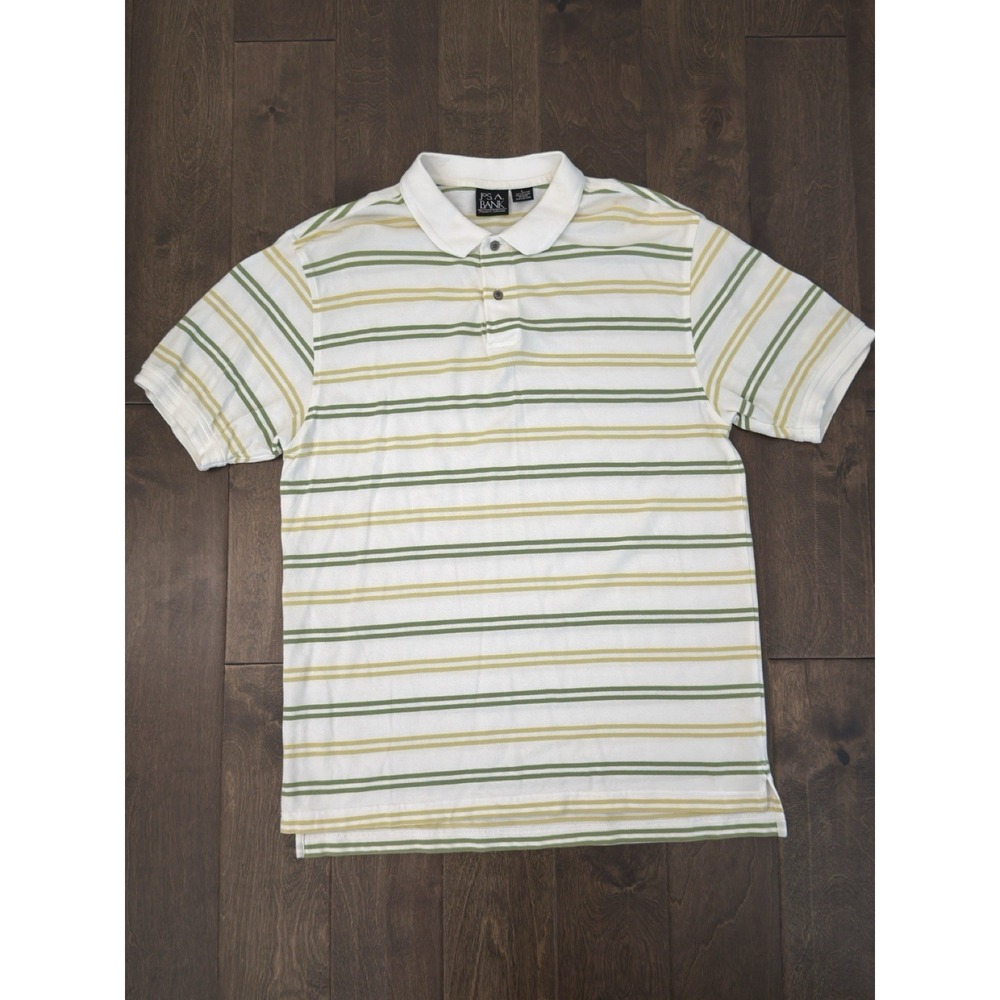 Jos A Bank Lot Of 3 Leadbetter Golf Men's Short Sleeve Polo Shirt Size L Striped - Picture 13 of 16
